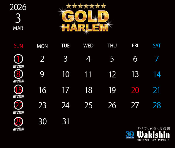 202603定休日カレンダー